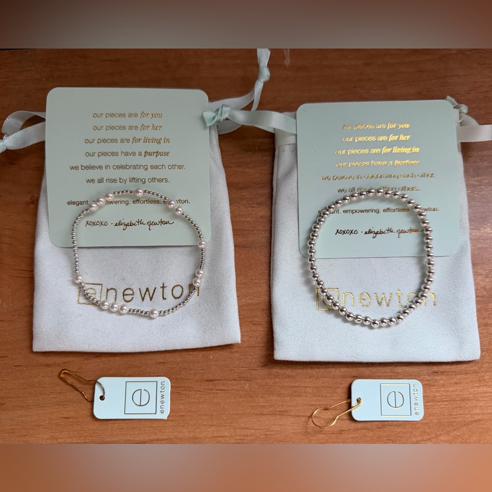 SOLD Enewton Silver Beaded Bracelets - Set of 2